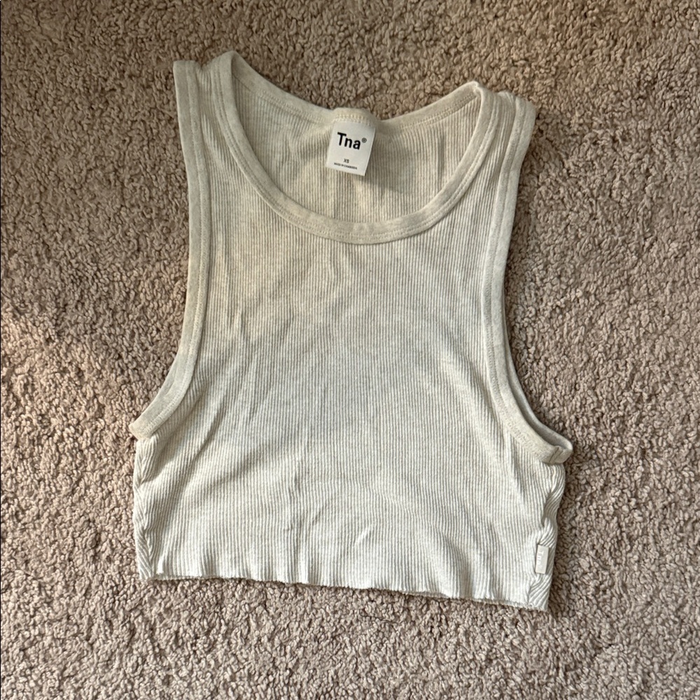 TNA Cream Ribbed Tank Top